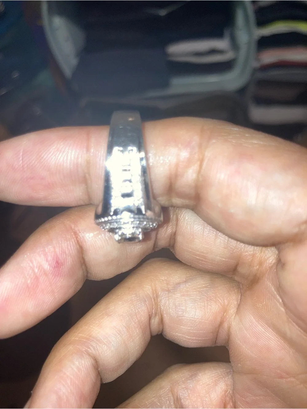 Moissanite Ring with real silver